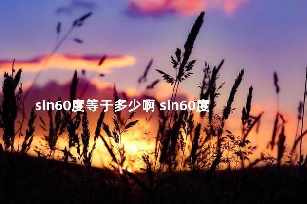 sin60度等于多少啊 sin60度是根号几